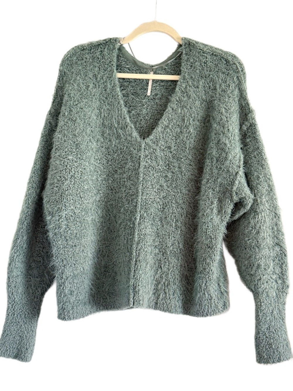 Free People Icing Plush V-Neck Sweater in Spring Dust - Picture 2 of 11